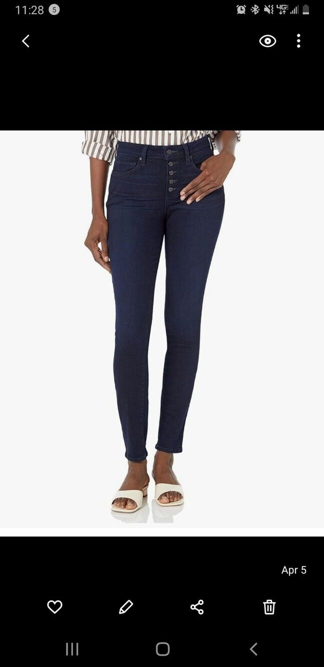 NWT PAIGE Women's Bombshell Ultra Skinny Exposed Buttonfly High RiseSz 26